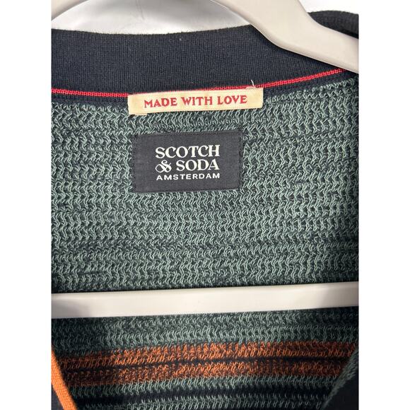 Scotch & Soda Structure Knitted Striped Polo in men’s size L - Picture 3 of 9